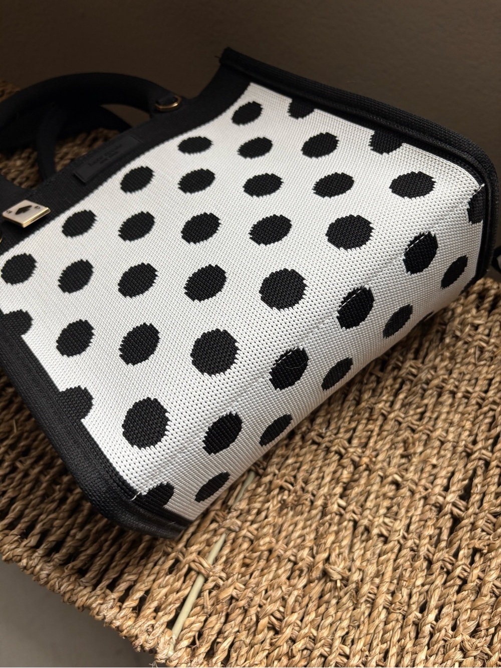 kate spade for Target Black and White Polka Dot Knit Tote - Picture 5 of 7